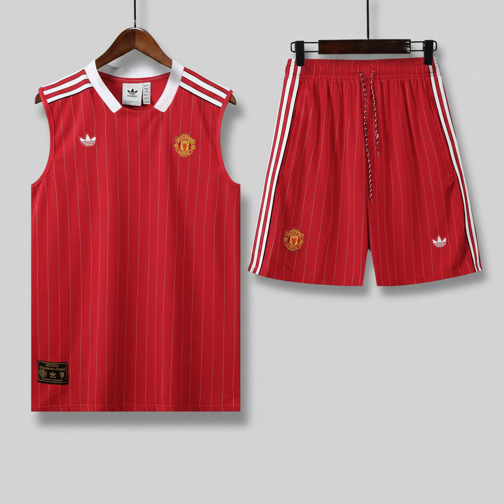 MANCHETER UNITED KIT ALLENAMENTO Retrò Rosso maglia e pantaloncino