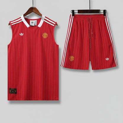 MANCHETER UNITED KIT ALLENAMENTO Retrò Rosso maglia e pantaloncino