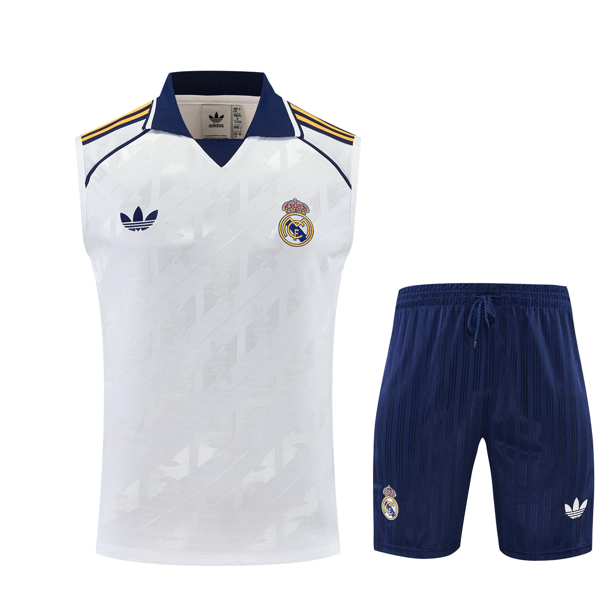 REAL MADRID KIT ALLENAMENTO BIANCO maglia e pantaloncino