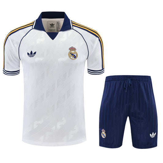 REAL MADRID KIT ALLENAMENTO BIANCO maglia e pantaloncino