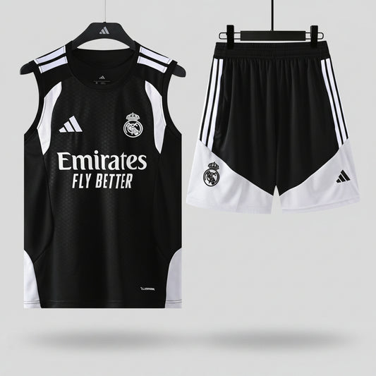 REAL MADRID KIT ALLENAMENTO Nero Bianco maglia e pantaloncino