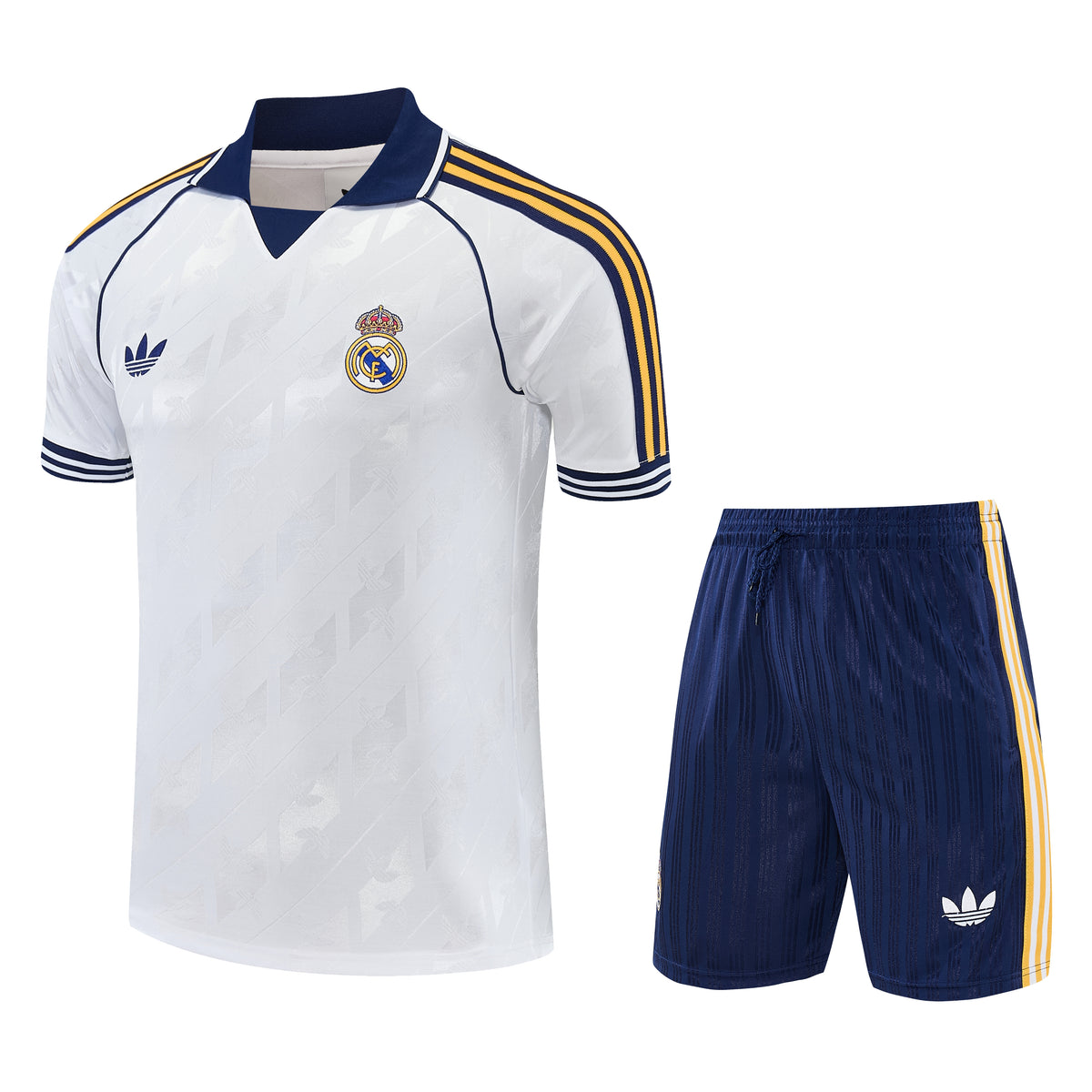REAL MADRID KIT ALLENAMENTO BIANCO maglia e pantaloncino