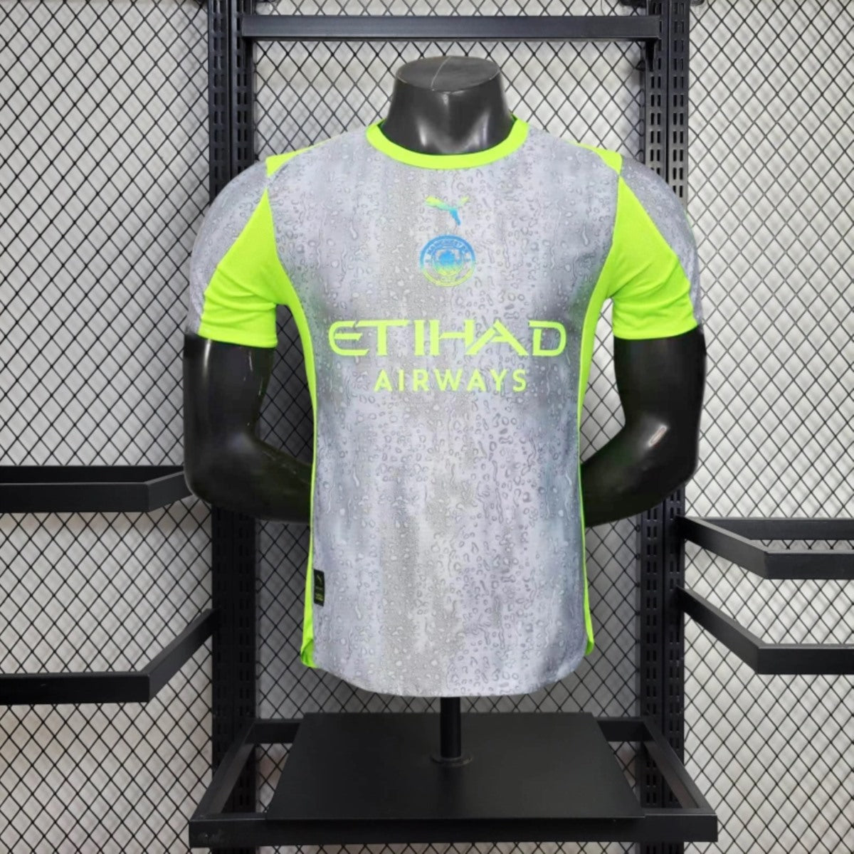 MANCHESTER CITY MAGLIA AWAY RAIN PIOGGIA GIALLO GRIGIO 25 / 26