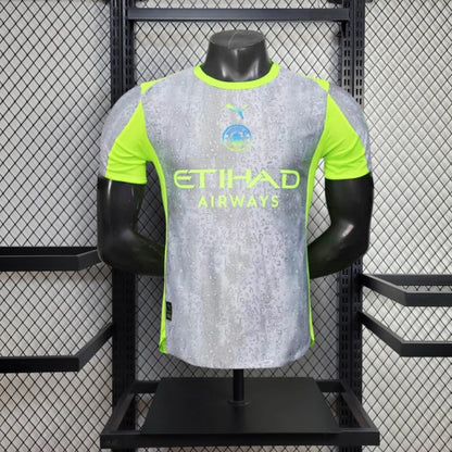 MANCHESTER CITY MAGLIA AWAY RAIN PIOGGIA GIALLO GRIGIO 25 / 26