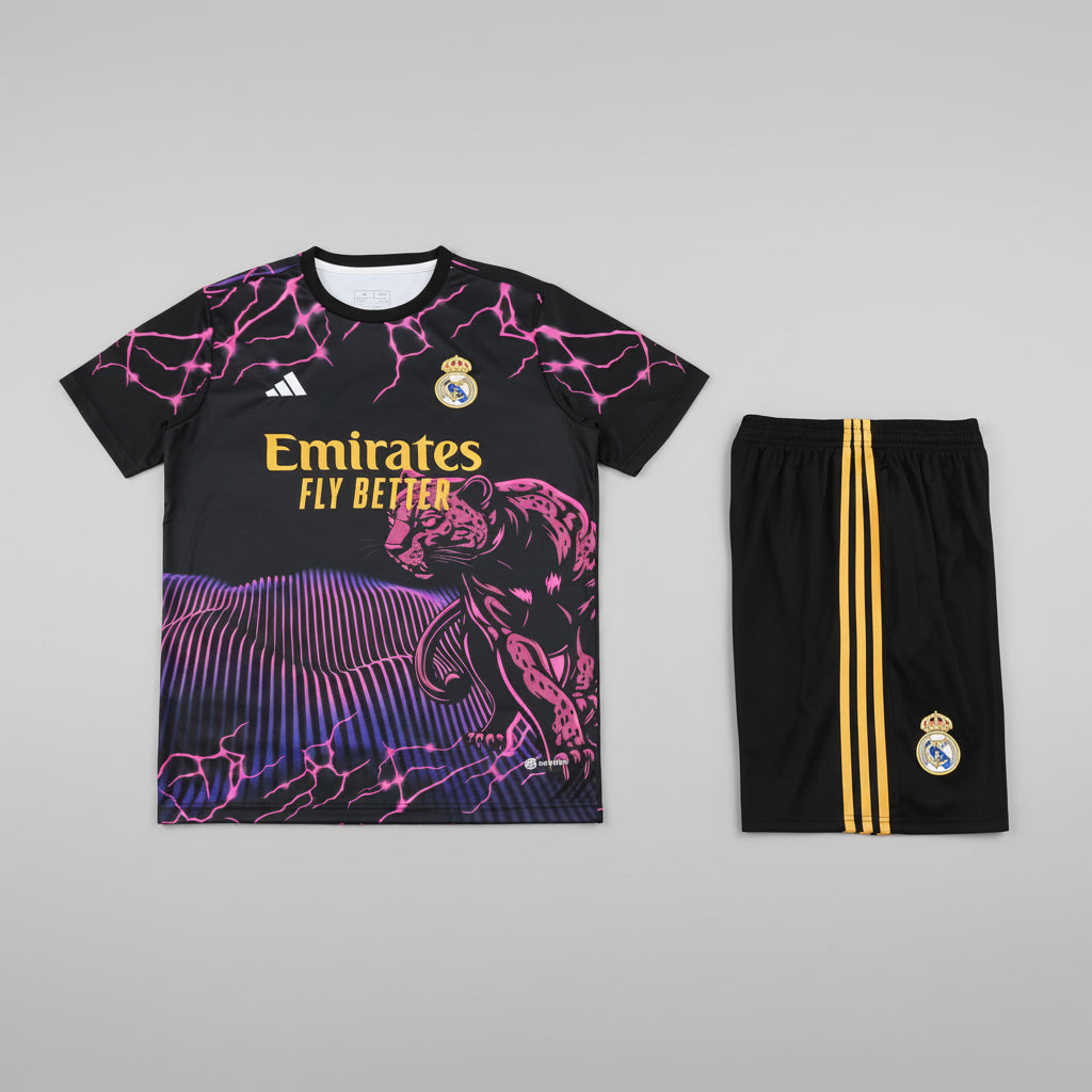 REAL MADRID KIT ALLENAMENTO Pantera maglia e pantaloncino
