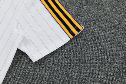 MANCHETER UNITED KIT ALLENAMENTO Retrò Bianco Giallo maglia e pantaloncino