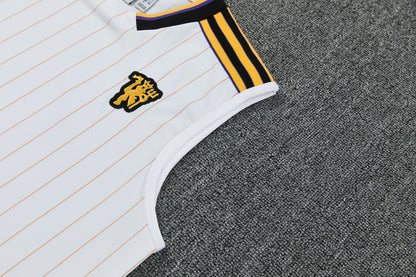 MANCHETER UNITED KIT ALLENAMENTO Retrò Bianco Giallo maglia e pantaloncino