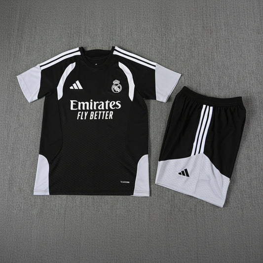 REAL MADRID KIT ALLENAMENTO Nero Bianco maglia e pantaloncino