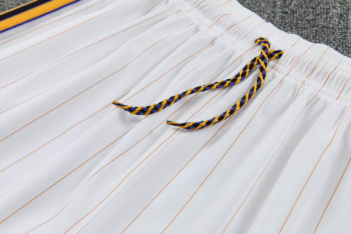 MANCHETER UNITED KIT ALLENAMENTO Retrò Bianco Giallo maglia e pantaloncino