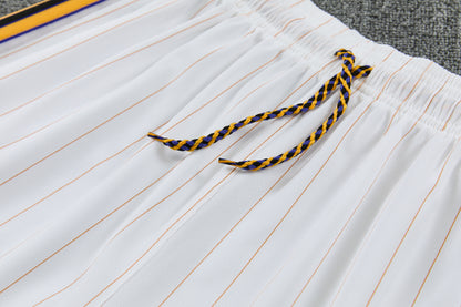 MANCHETER UNITED KIT ALLENAMENTO Retrò Bianco Giallo maglia e pantaloncino