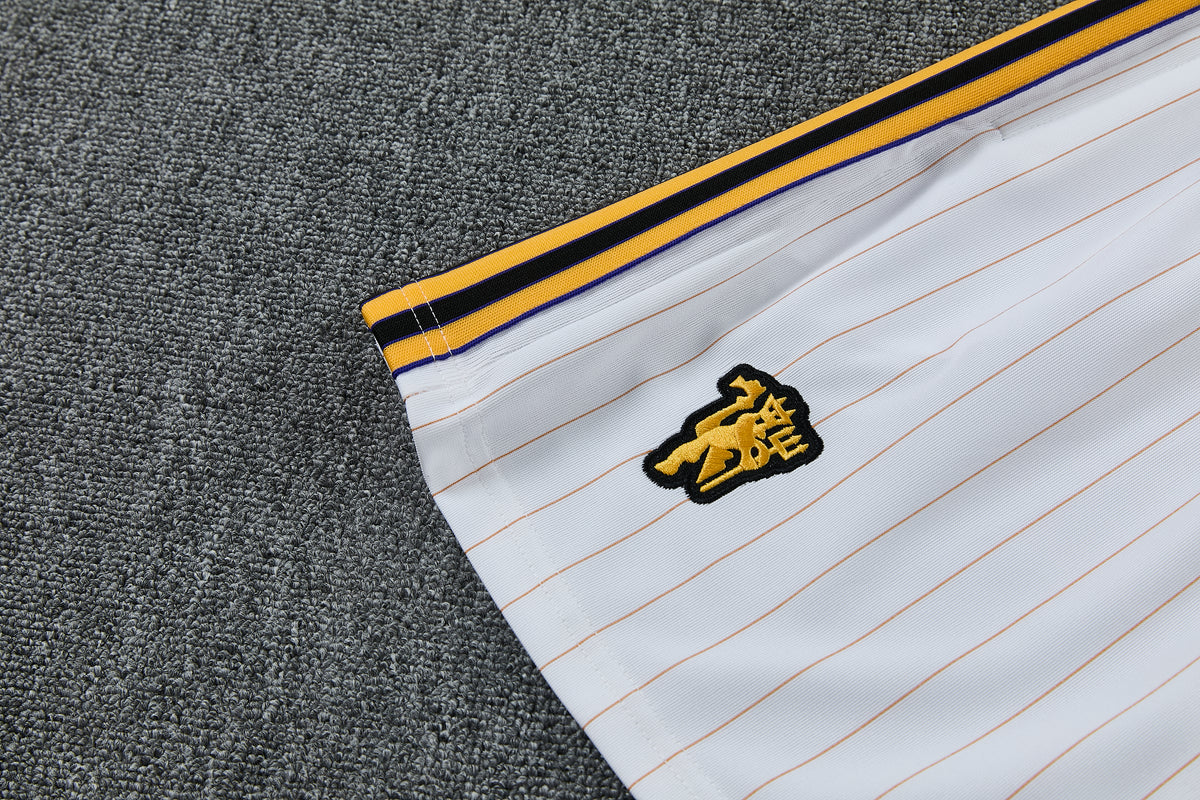 MANCHETER UNITED KIT ALLENAMENTO Retrò Bianco Giallo maglia e pantaloncino