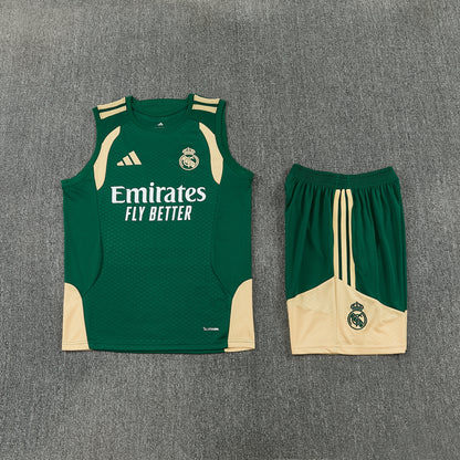 REAL MADRID KIT ALLENAMENTO Verde Beige maglia e pantaloncino