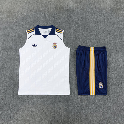 REAL MADRID KIT ALLENAMENTO BIANCO maglia e pantaloncino