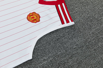 MANCHETER UNITED KIT ALLENAMENTO Retrò Bianco Rosso maglia e pantaloncino