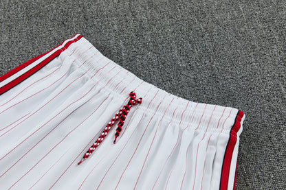 MANCHETER UNITED KIT ALLENAMENTO Retrò Bianco Rosso maglia e pantaloncino