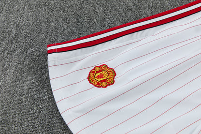MANCHETER UNITED KIT ALLENAMENTO Retrò Bianco Rosso maglia e pantaloncino