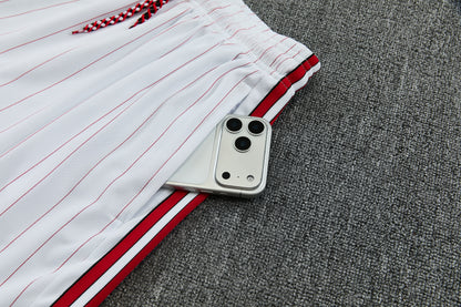 MANCHETER UNITED KIT ALLENAMENTO Retrò Bianco Rosso maglia e pantaloncino