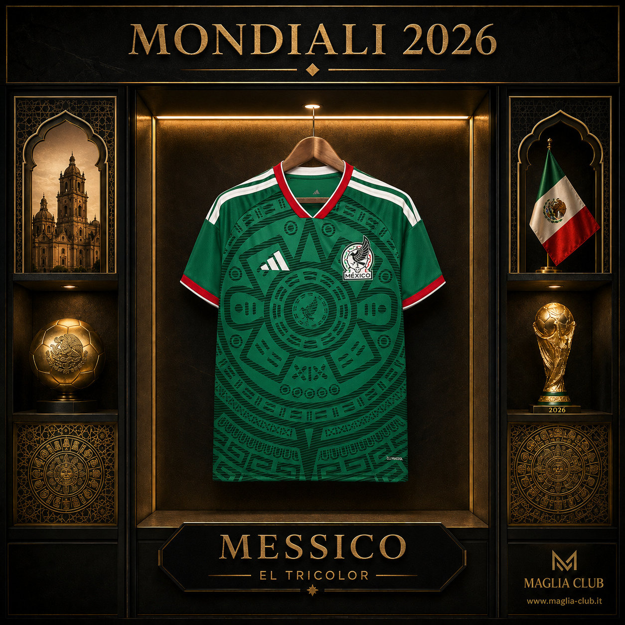 MESSICO PRIMA MAGLIA HOME CASA MONDIALI 26