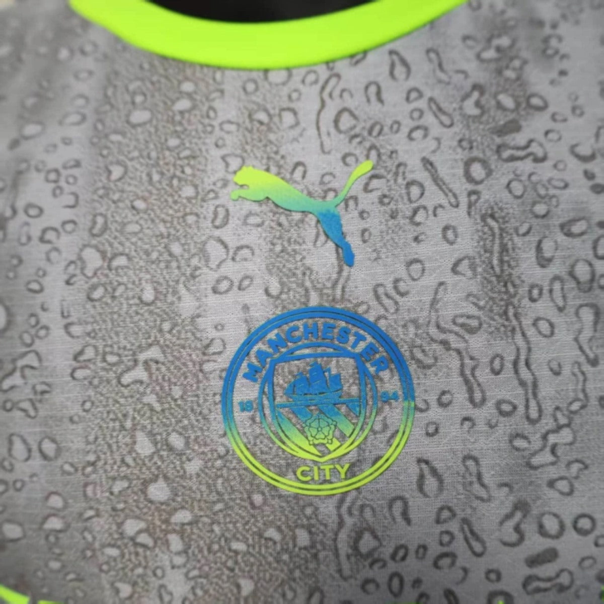 MANCHESTER CITY MAGLIA AWAY RAIN PIOGGIA GIALLO GRIGIO 25 / 26