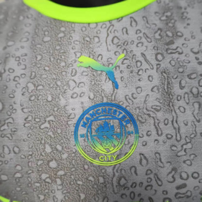 MANCHESTER CITY MAGLIA AWAY RAIN PIOGGIA GIALLO GRIGIO 25 / 26