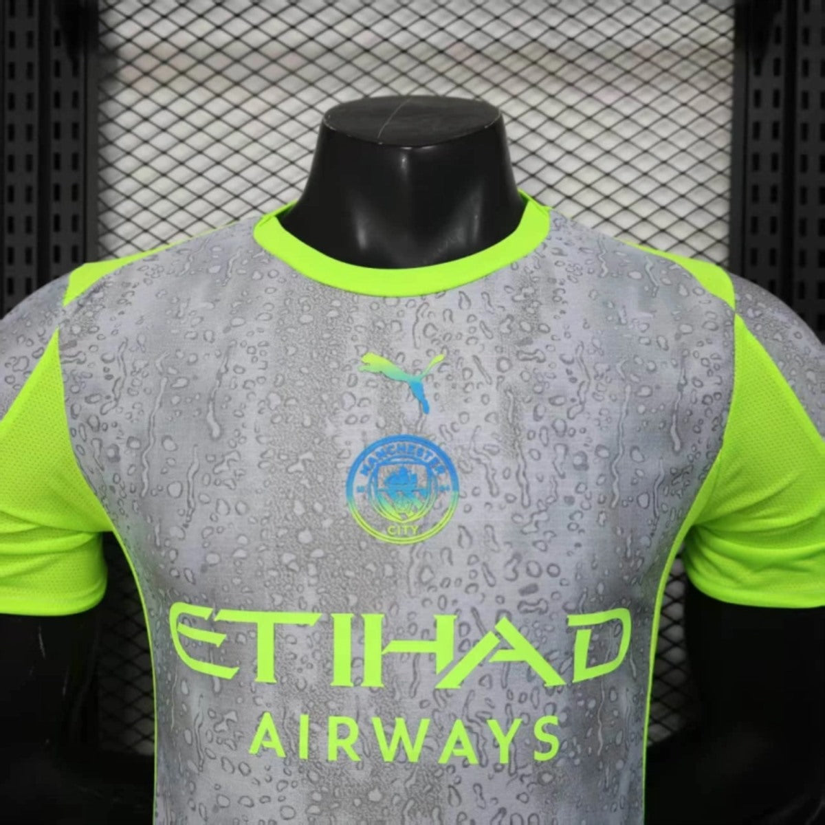 MANCHESTER CITY MAGLIA AWAY RAIN PIOGGIA GIALLO GRIGIO 25 / 26