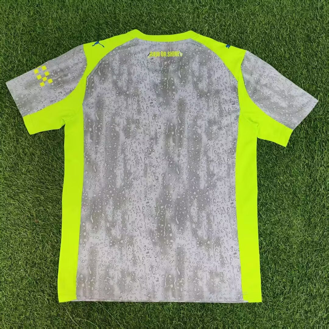 MANCHESTER CITY MAGLIA AWAY RAIN PIOGGIA GIALLO GRIGIO 25 / 26