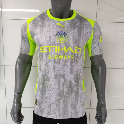 MANCHESTER CITY MAGLIA AWAY RAIN PIOGGIA GIALLO GRIGIO 25 / 26