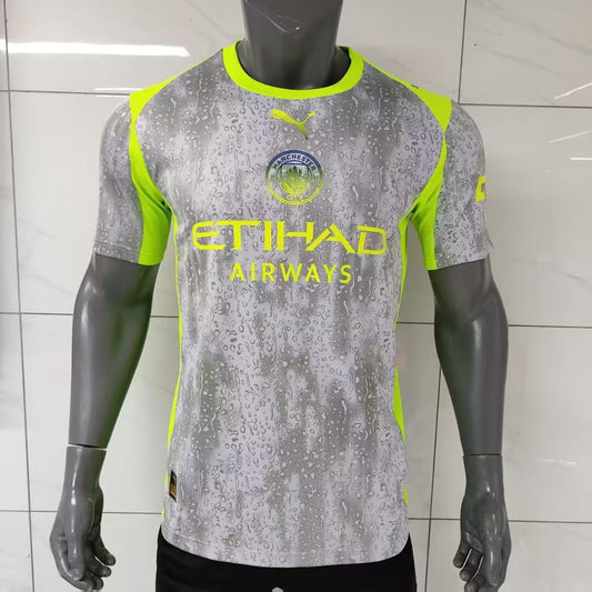 MANCHESTER CITY MAGLIA AWAY RAIN PIOGGIA GIALLO GRIGIO 25 / 26