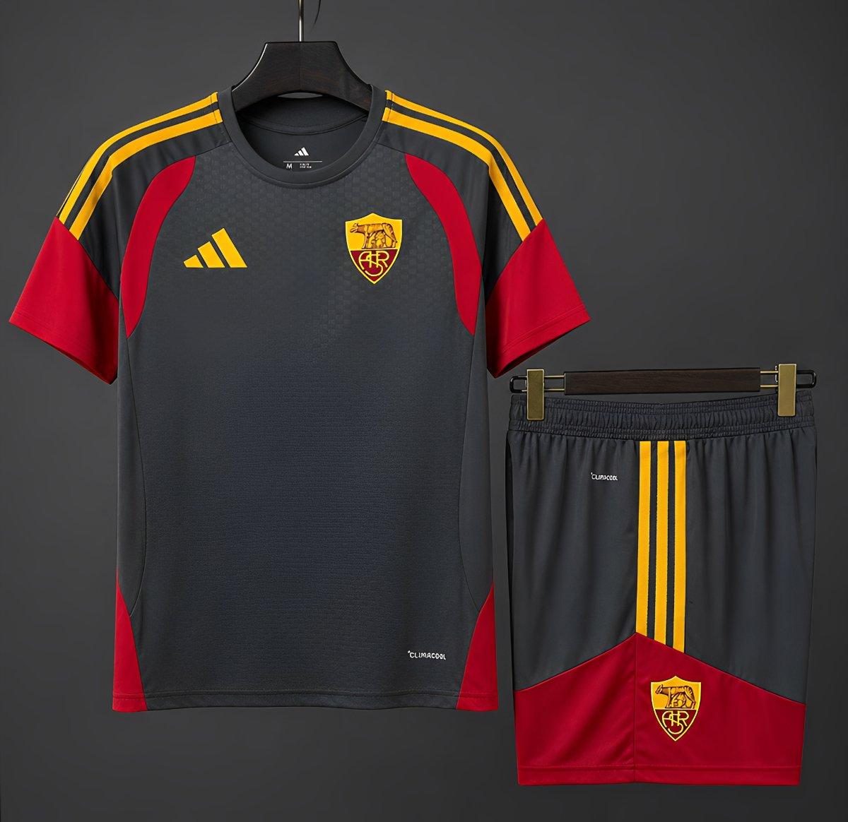 ROMA KIT ALLENAMENTO NERO (maglia e pantaloncino)