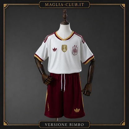 SPAGNA KIT BIMBO SECONDA MAGLIA AWAY FUORI CASA CAMPIONI SECONDA STELLA MONDIALI 26