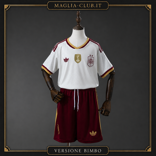 SPAGNA KIT BIMBO SECONDA MAGLIA AWAY FUORI CASA CAMPIONI SECONDA STELLA MONDIALI 26