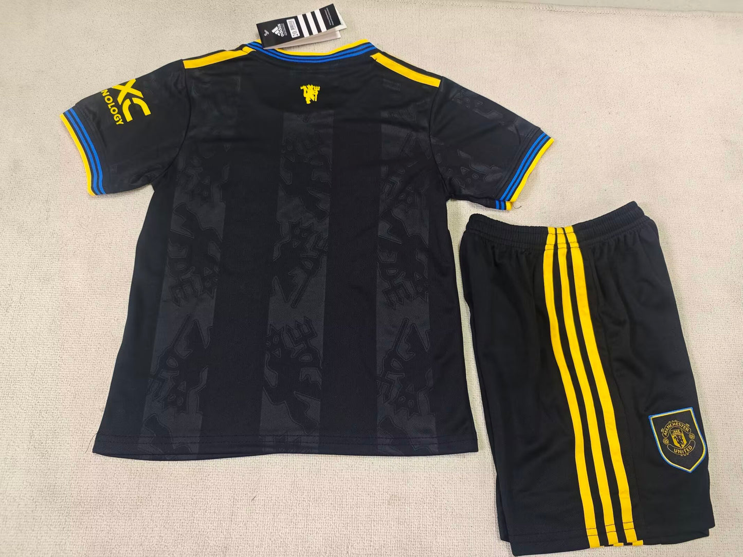 MANCHESTER UNITED KIT BIMBO TERZA AWAY THIRD BLACK NERO MAGLIA 25 / 26