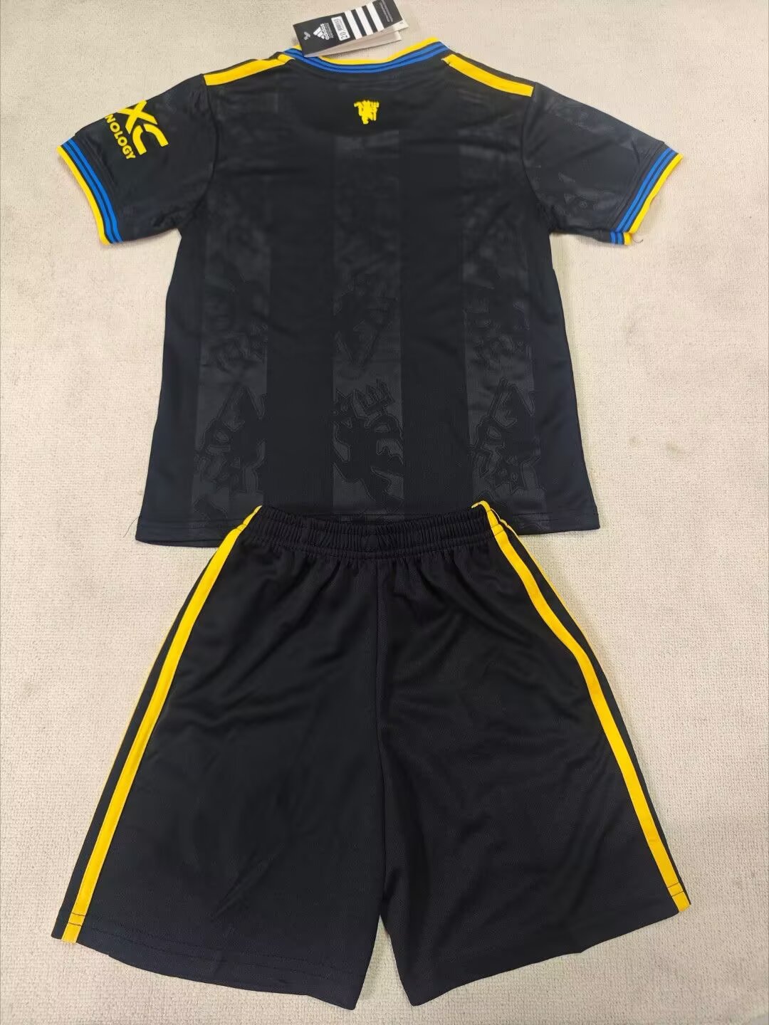 MANCHESTER UNITED KIT BIMBO TERZA AWAY THIRD BLACK NERO MAGLIA 25 / 26
