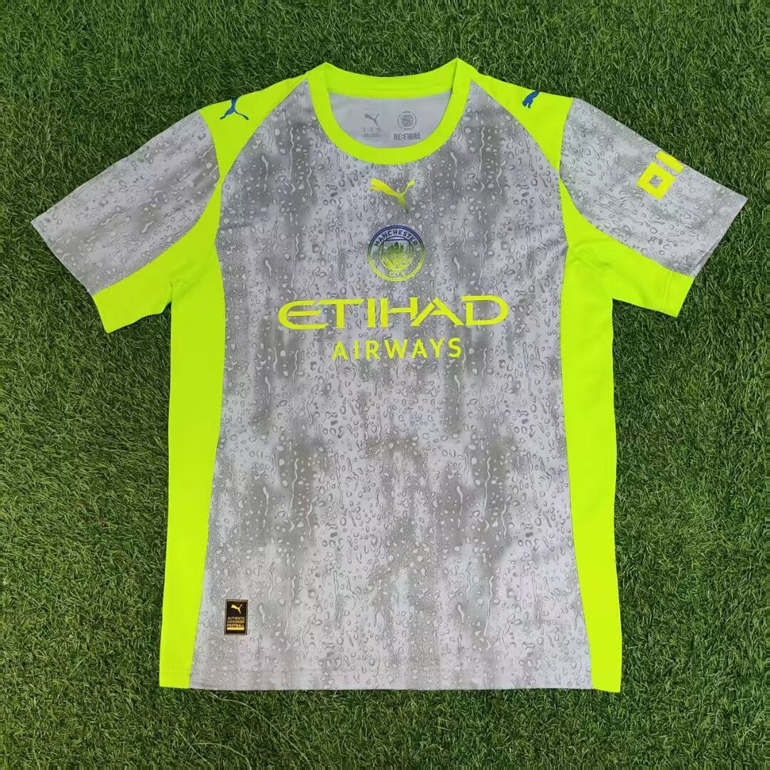 MANCHESTER CITY MAGLIA AWAY RAIN PIOGGIA GIALLO GRIGIO 25 / 26