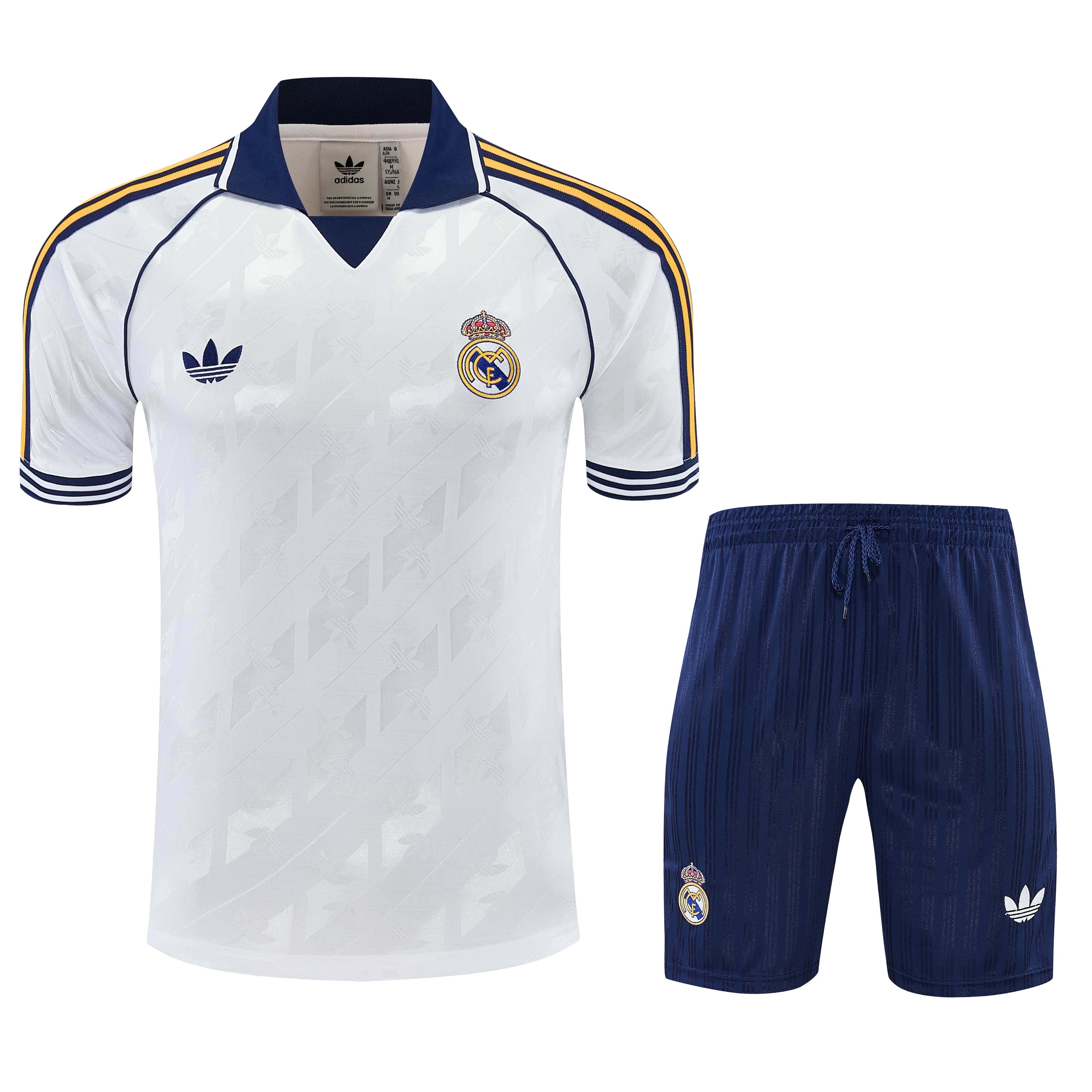 REAL MADRID KIT ALLENAMENTO BIANCO maglia e pantaloncino