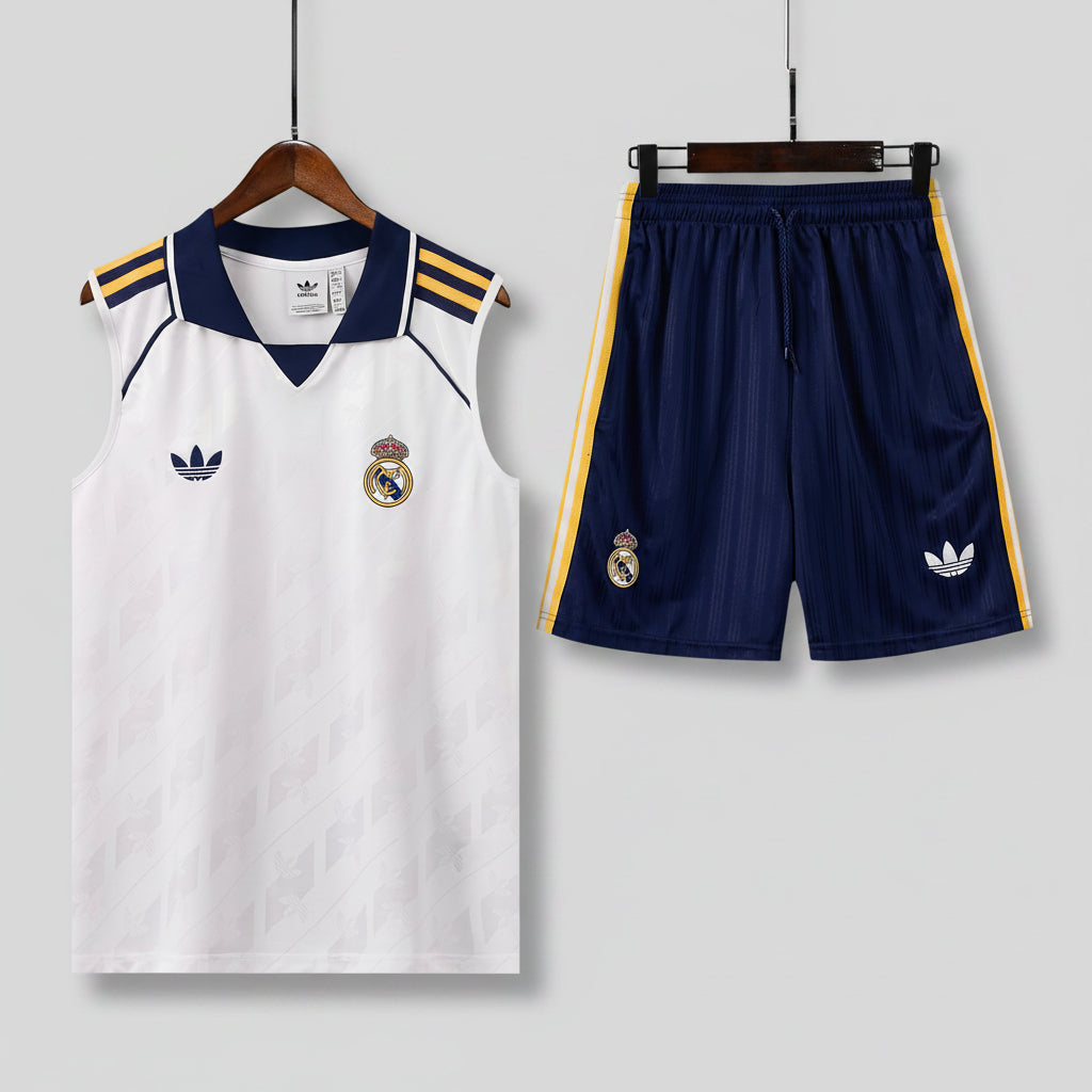 REAL MADRID KIT ALLENAMENTO BIANCO maglia e pantaloncino