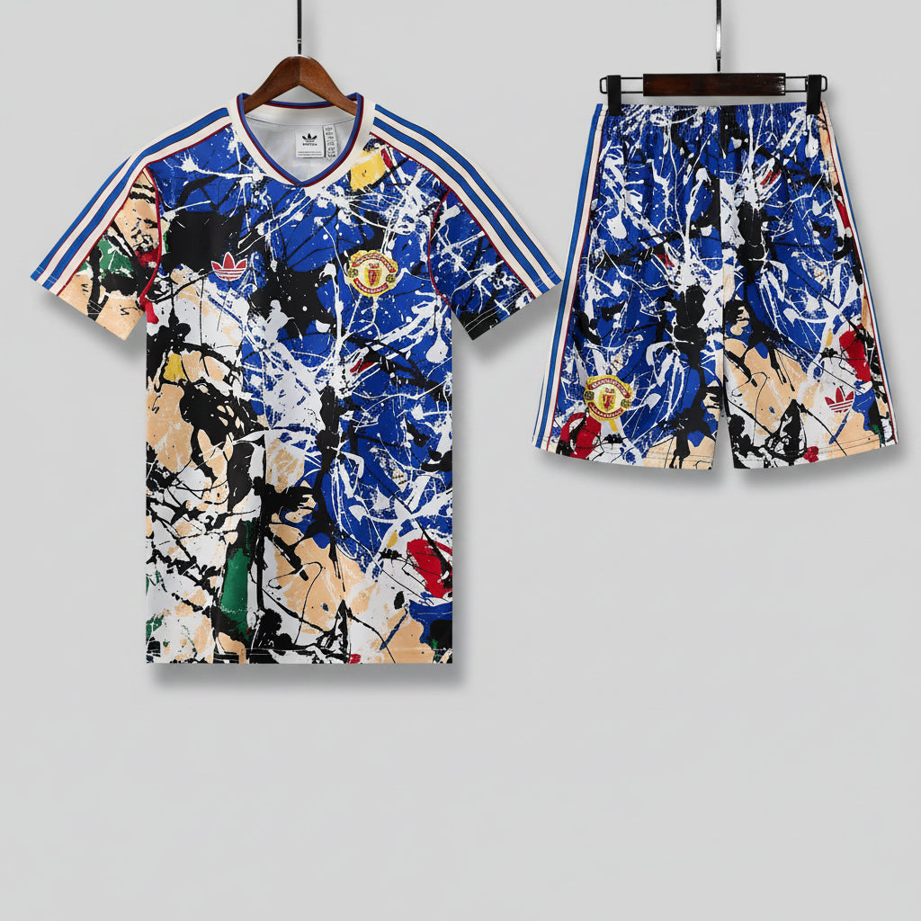 MANCHETER UNITED KIT ALLENAMENTO Retrò maglia e pantaloncino