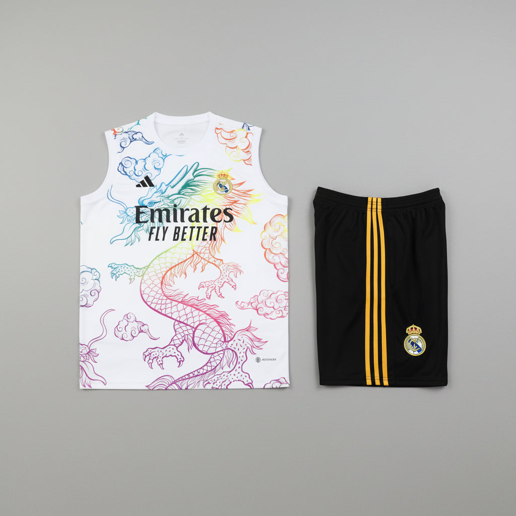 REAL MADRID KIT ALLENAMENTO Drago maglia e pantaloncino