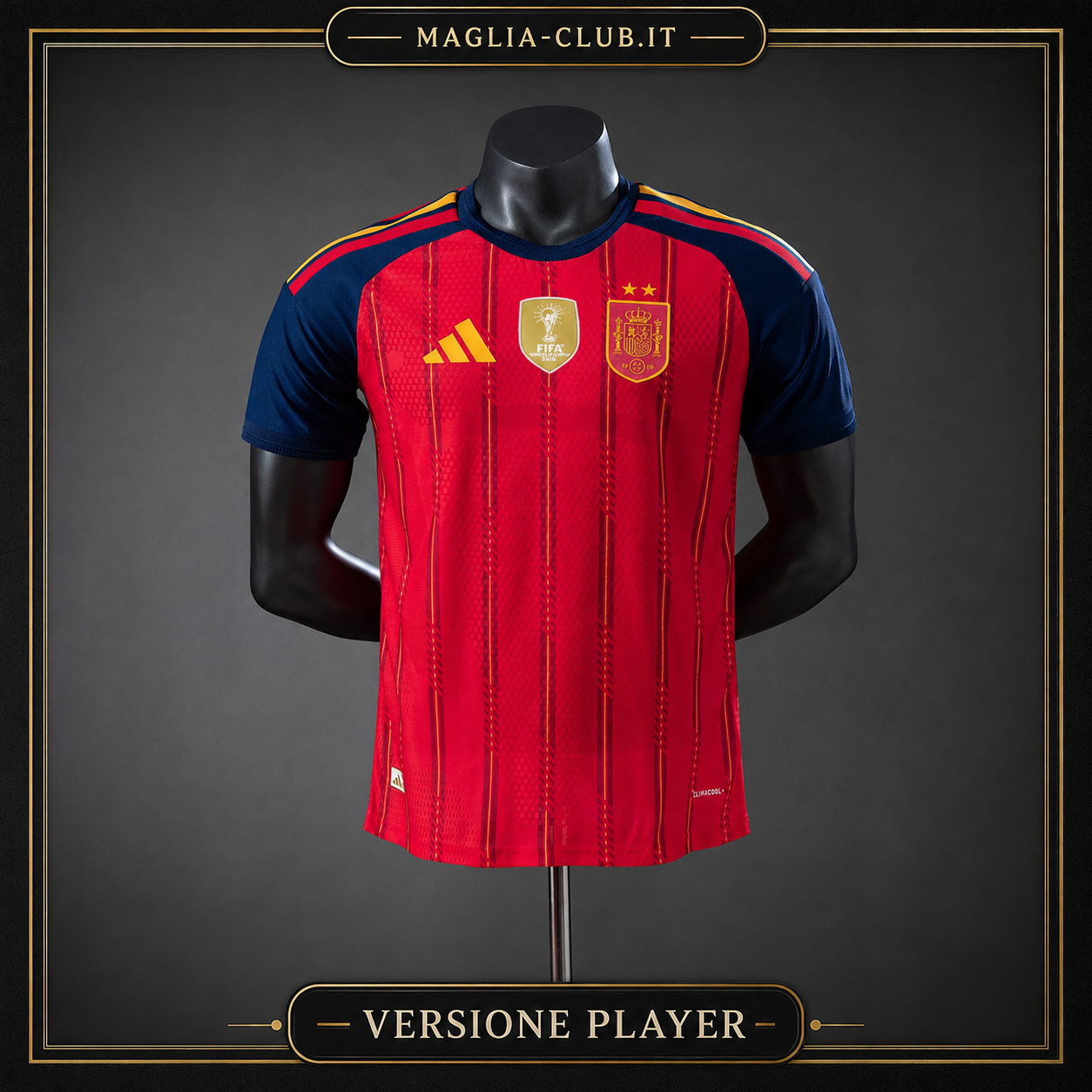 SPAGNA PRIMA MAGLIA HOME CASA CAMPIONI SECONDA STELLA MONDIALI 26