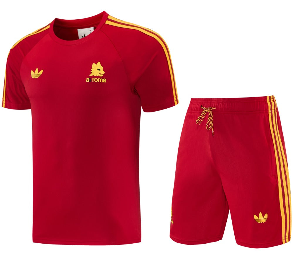 ROMA KIT ALLENAMENTO GIALLO ROSSO (maglia e pantaloncino)